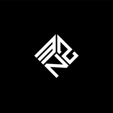 MNZ letter logo design on black background. MNZ creative initials letter logo concept. MNZ letter design.