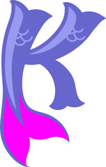 Mermaid Letter Alphabet Vector Element