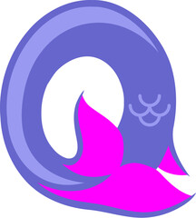 Mermaid Letter Alphabet Vector Element
