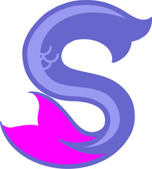 Mermaid Letter Alphabet Vector Element