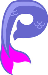 Mermaid Letter Alphabet Vector Element