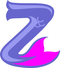 Mermaid Letter Alphabet Vector Element