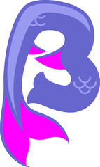 Mermaid Letter Alphabet Vector Element