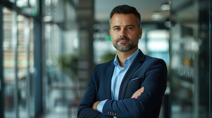 Fototapeta premium The Confident Businessman in Office