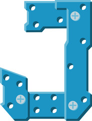 Industry Steel Letter Alphabet Vector Element