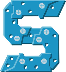 Industry Steel Letter Alphabet Vector Element