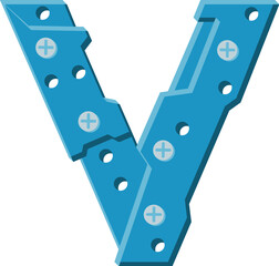 Industry Steel Letter Alphabet Vector Element