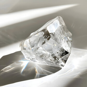 a diamond made in a lab white bright white background clean