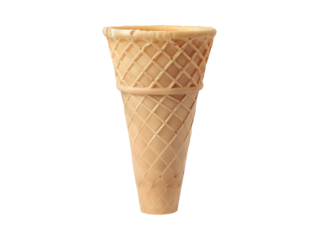 Empty ice cream cone isolated on transparent background, png