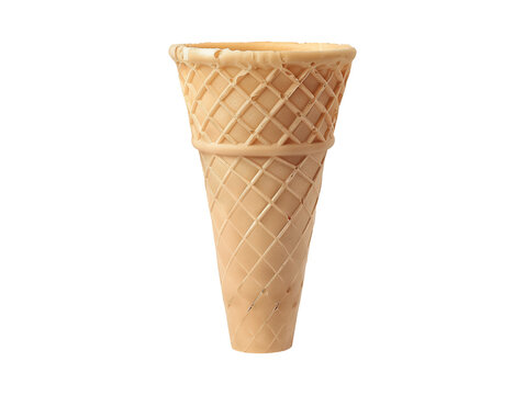 Empty ice cream cone isolated on transparent background, png