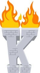 Torch Letter Alphabet Vector Element