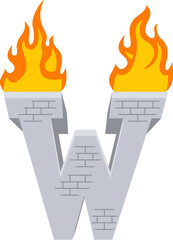 Torch Letter Alphabet Vector Element