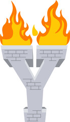 Torch Letter Alphabet Vector Element