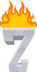 Torch Letter Alphabet Vector Element