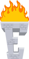 Torch Letter Alphabet Vector Element