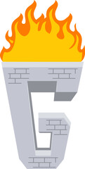 Torch Letter Alphabet Vector Element