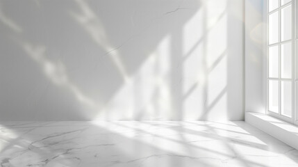 Obraz premium White marble background with light from the window