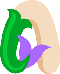 Mermaid Letter Alphabet Vector Element