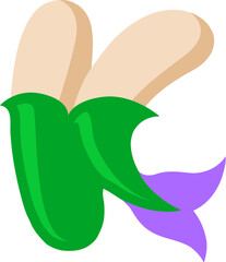 Mermaid Letter Alphabet Vector Element
