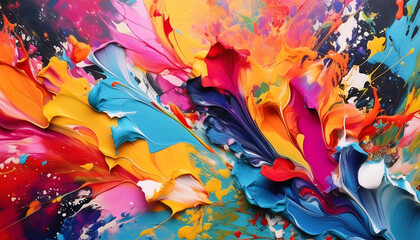 A vibrant abstract background with swirls of color reminiscent of watercolor or oil paint