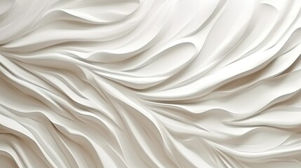 Obraz premium Abstract background with white stucco with ornate waves effect. Elegance molding relief with flowing forms and ripples for interior or exterior. Header illustration for banner design. Generative AI.