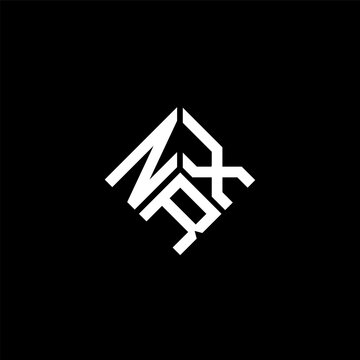 NRX letter logo design on black background. NRX creative initials letter logo concept. NRX letter design.