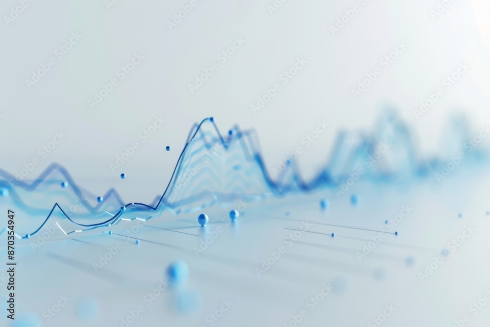 Poster a 3d rendering of an abstract light background with a front view on level indicators above a digital