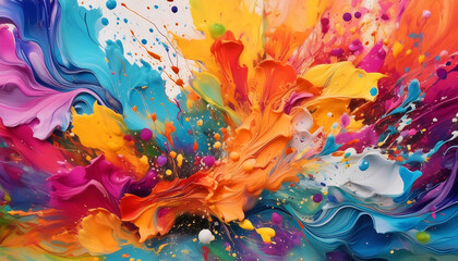 Abstract watercolor background with colorful splashes and grunge textures