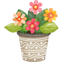 flowers in a polka pot