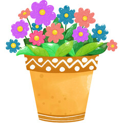 flowers in a yellow pot