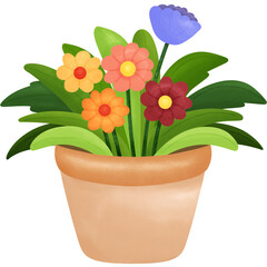 flower in a light pot