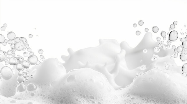 soap foam splash isolated on white background