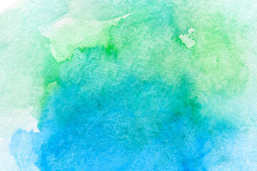 gradient green Blue hand drawn watercolor. Abstract for design, illustration, wallpaper, card