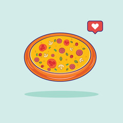 Delicious pizza Slice Melted Cartoon Vector Icon Illustration Food Object concept Isolated Premium restaurant vibes
