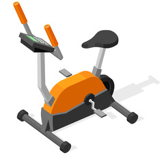 orange exercise bike for leg training