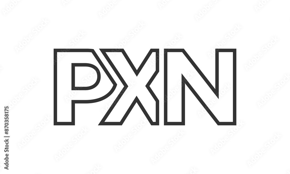 Poster pxn logo design template with strong and modern bold text. initial based vector logotype featuring s