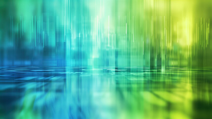 Vibrant Futuristic Abstract Backdrop with Blue and Green Gradient and High Contrast Light Effects