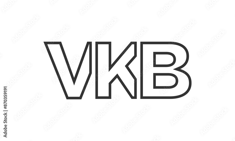 Fototapete vkb logo design template with strong and modern bold text. initial based vector logotype featuring s