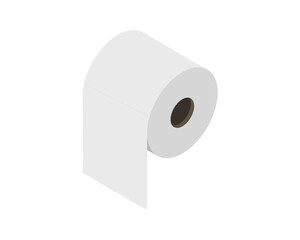 Toilet paper roll or tube icon design, template for wc. Bathroom hygiene icons, kitchen cleaning towel. Blank soft scroll product.