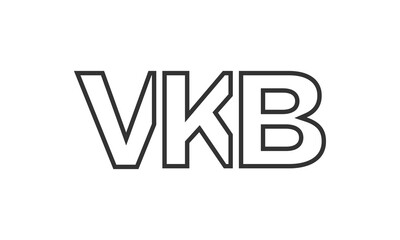 VKB logo design template with strong and modern bold text. Initial based vector logotype featuring simple and minimal typography. Trendy company identity.