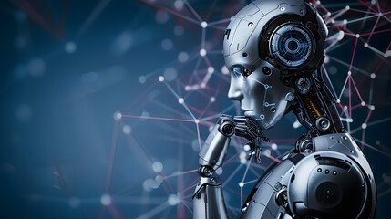 AI Robot thinking, Artificial intelligence