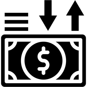 Vector Icon Cash Flow, Exchange, Trades, Business and Finance, Economic Crises
