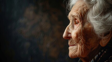 Reflective Elderly Woman Contemplates Life's Journey