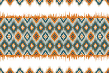 ikat Abstract Ethnic art. oriental Seamless pattern tribal, folk embroidery. Aztec geometric art, ornament print. Design for carpet, book cover, wallpaper, wrapping, fabric, batik and etc.