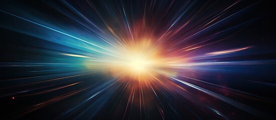 Obraz premium Enhance images with lens flares for overlays or screen blending, featuring abstract sunbursts, digital flares, and iridescent glares against a black background with copy space image.