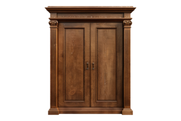 Brown closed cupboard isolated on transparent background