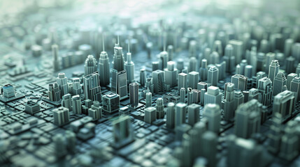 Obraz premium AI-Powered Digital Twin Technology Revolutionizing Urban Planning in a Futuristic Cityscape