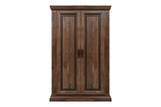 Brown closed cupboard isolated on transparent background