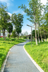 walkway in the modern city