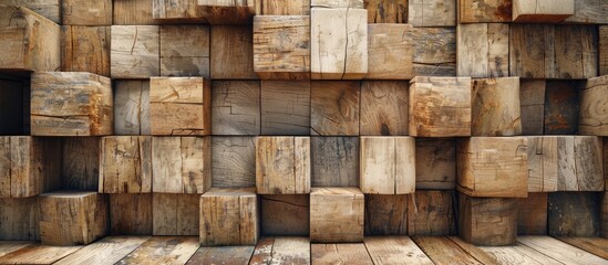 A wooden backdrop with cubes provides a creative concept and room for text in the copy space image.